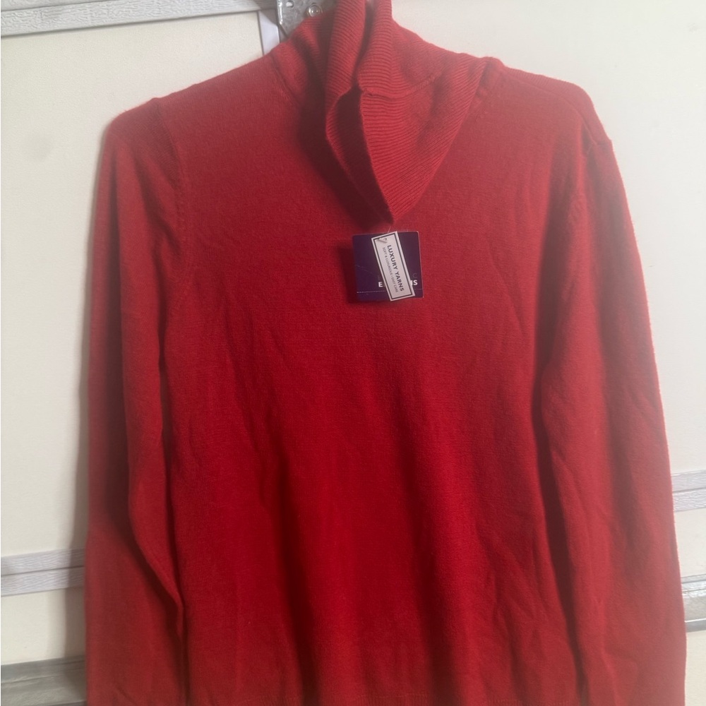 Basic Editions Men's Turtleneck Sweater in Bold Red